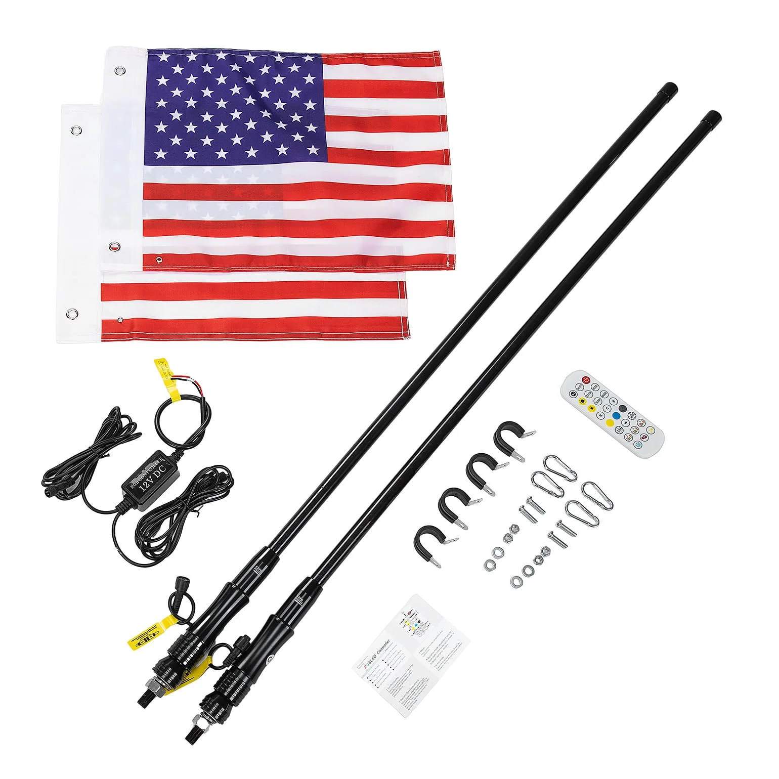 3FT Black Limited LED Whip Light with RF Remote Control 2pcs - Image 2
