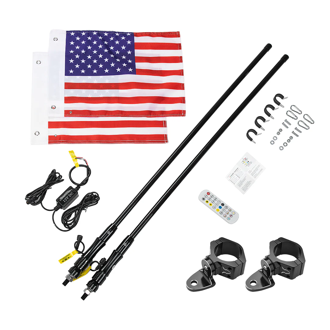 3FT Black Limited LED Whip Light with RF Remote Control 2pcs - Image 9
