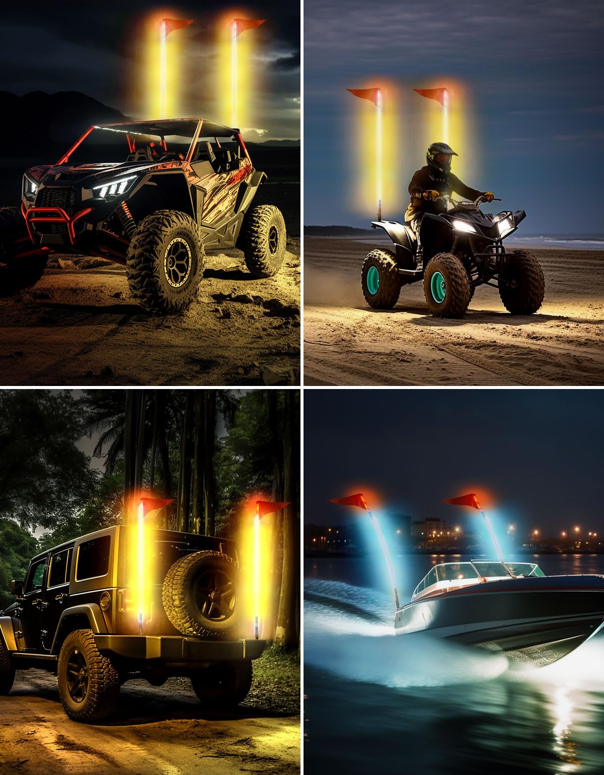 2PCS 5FT UTV Whip Lights with Spring Bases - Image 8