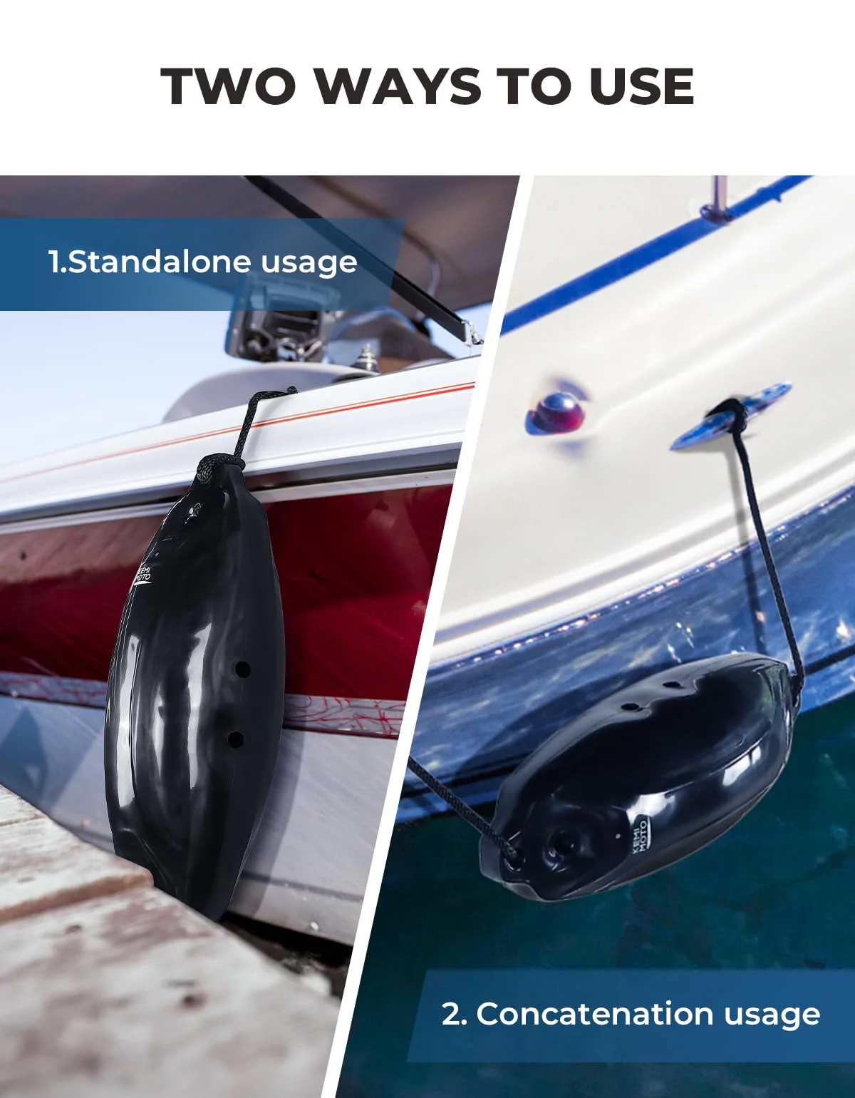 2pcs Inflatable Boat Fenders Bumpers for 20-30ft Boat for Docking - Image 5