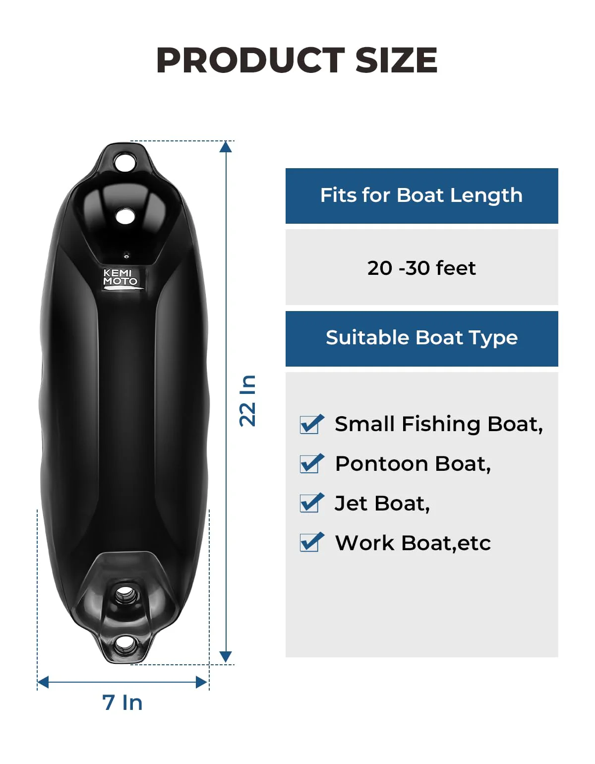 2pcs Inflatable Boat Fenders Bumpers for 20-30ft Boat for Docking - Image 7