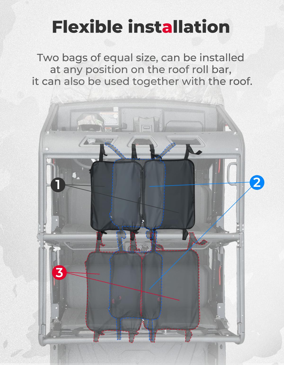 2PCS Overhead Storage Bags for CFMOTO Uforce 1000/1000XL - Image 4