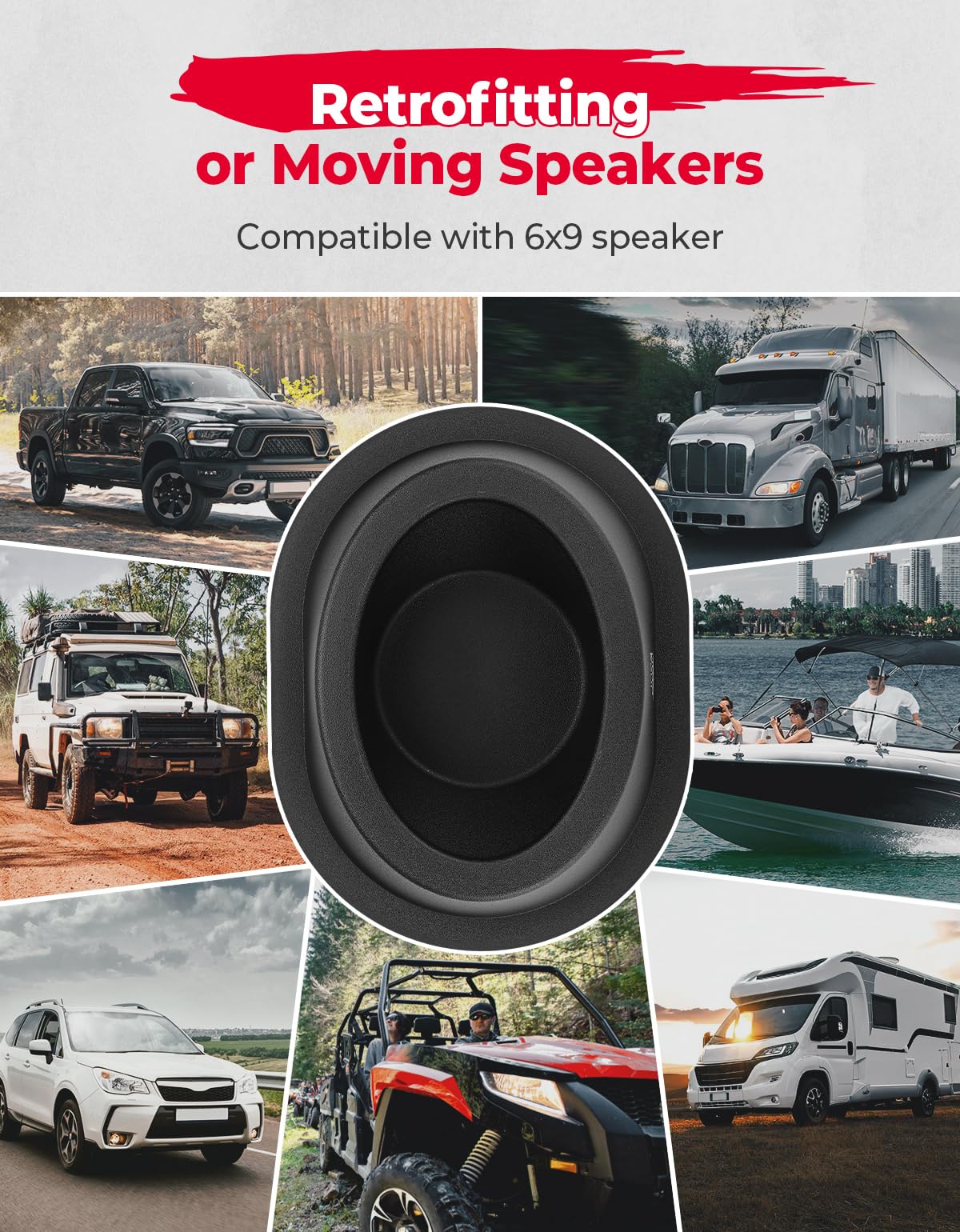 2PCS UTV Universial Speaker Pods for 6.5" Speakers - Image 7