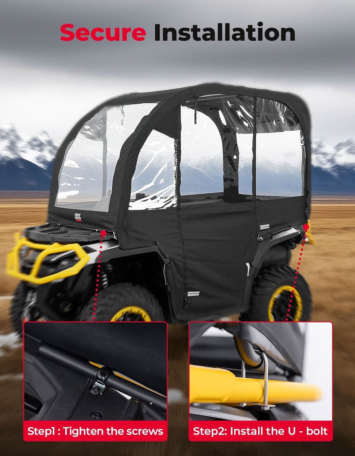 3-in-1 Extra Large ATV Cab Enclosure for Polaris, Can-Am, Kawasaki, Arctic Cat, CFMOTO - Image 8