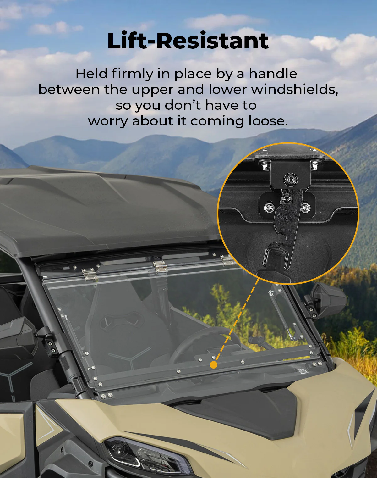 3-in-1 Flip Windshield for 2023+ CFMOTO ZForce 950 Sport | 800 Trail - Image 3