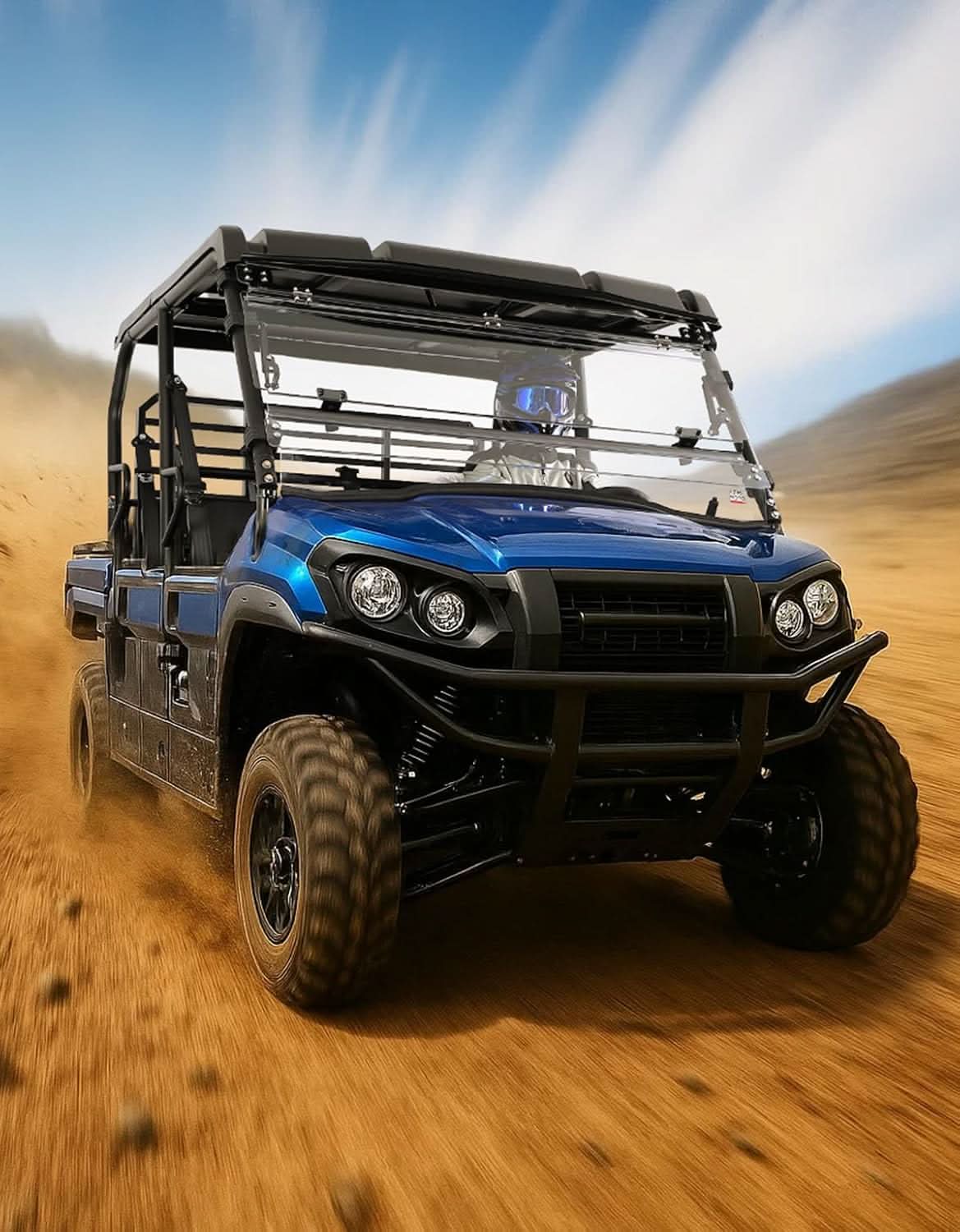 3-in-1 Flip Windshield For Kawasaki Mule Pro FXT - Image 7