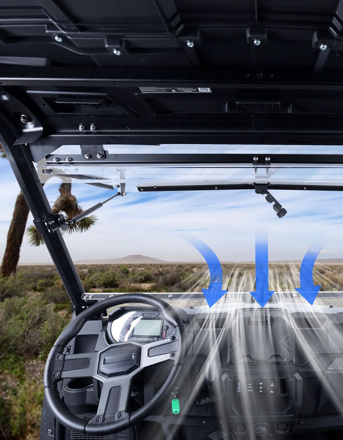 3-IN-1 Flip Windshield for Polaris Ranger XP 1000/ Crew XP 1000 2015-2026 - Image 8