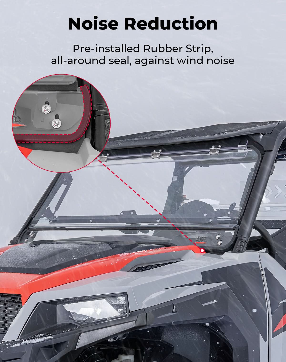3-IN-1 Front Flip Windshield for Polaris General 1000, XP 1000, 4 1000 2016-2026 - Image 5