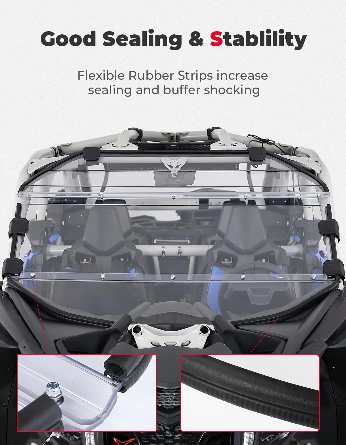 3-Piece PC Front Full Windshield for Can-Am Maverick X3/MAX - Image 6