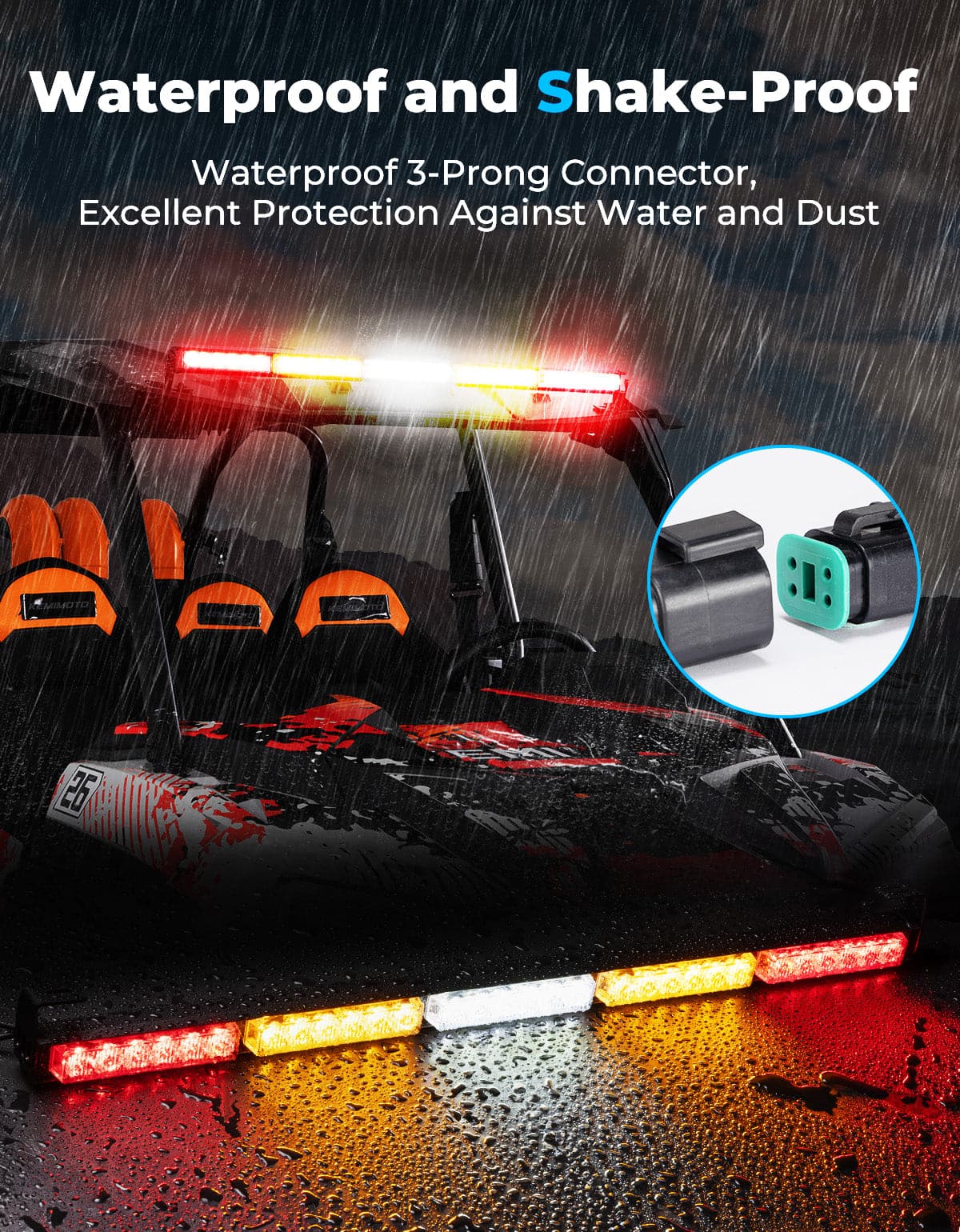 30 inch UTV Chase Light Bar for Can-Am | Polaris | CFmoto | Kawasaki - Image 5