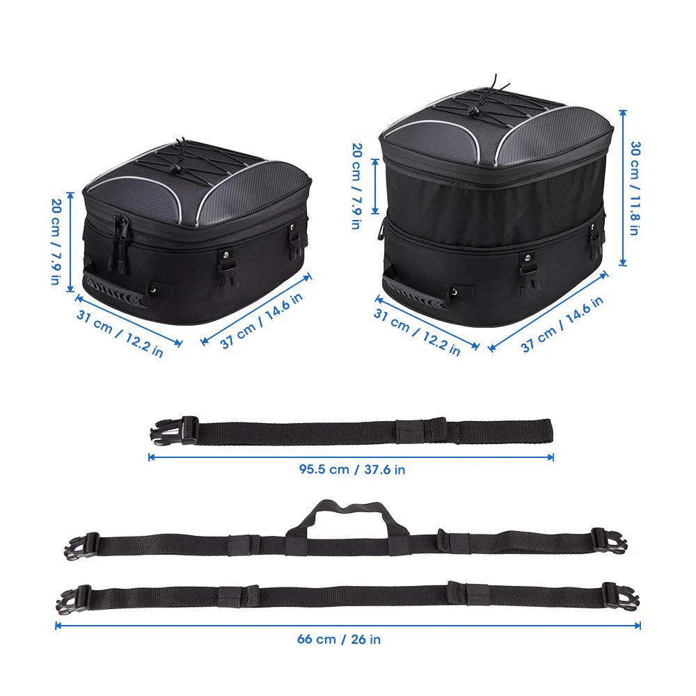 30L Expandable Tail Bag with Waterproof Cover, Helmet Bag - Image 5