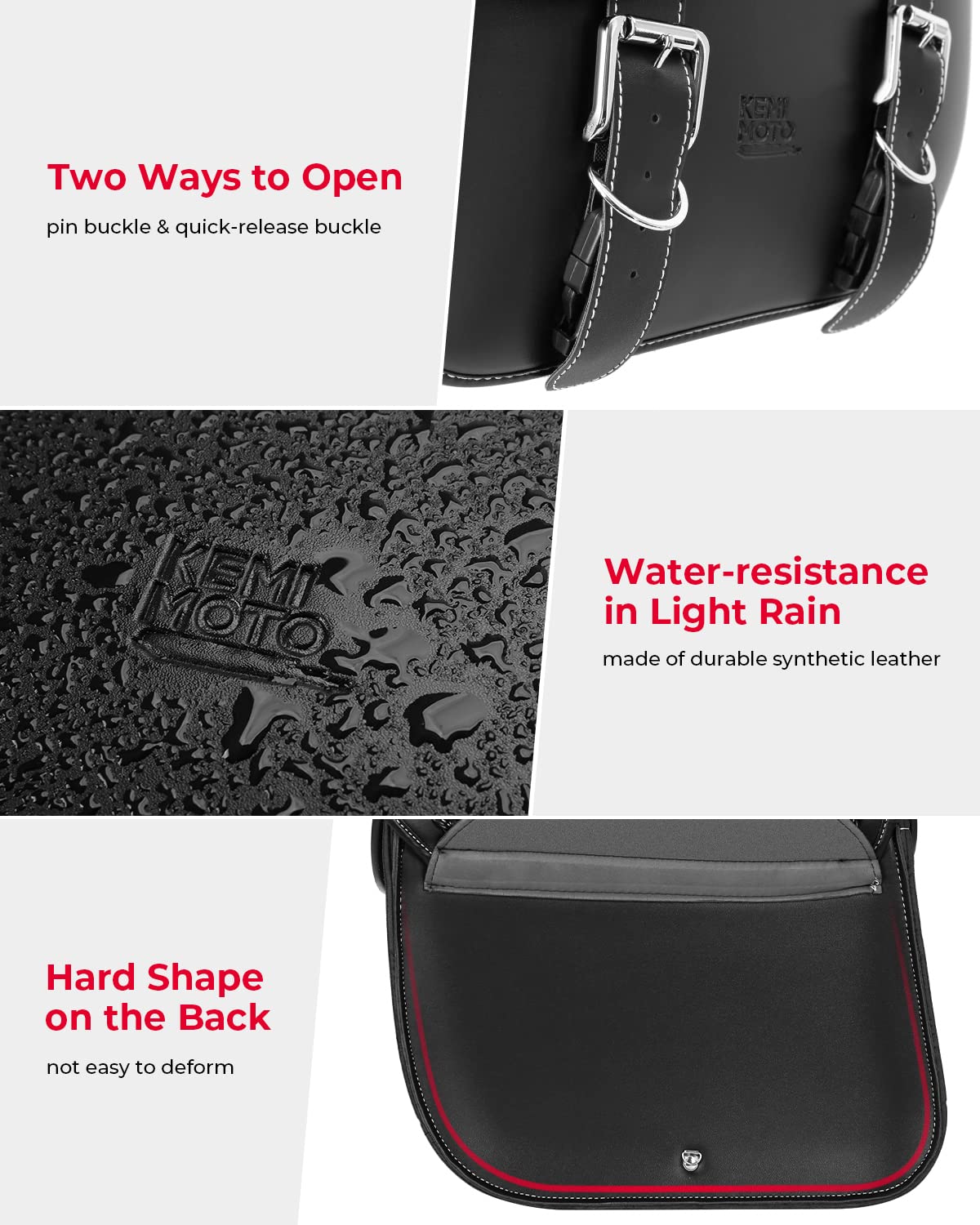 30L Motorcycle Synthetic Leather Saddlebag for Sportster Softail - Image 4