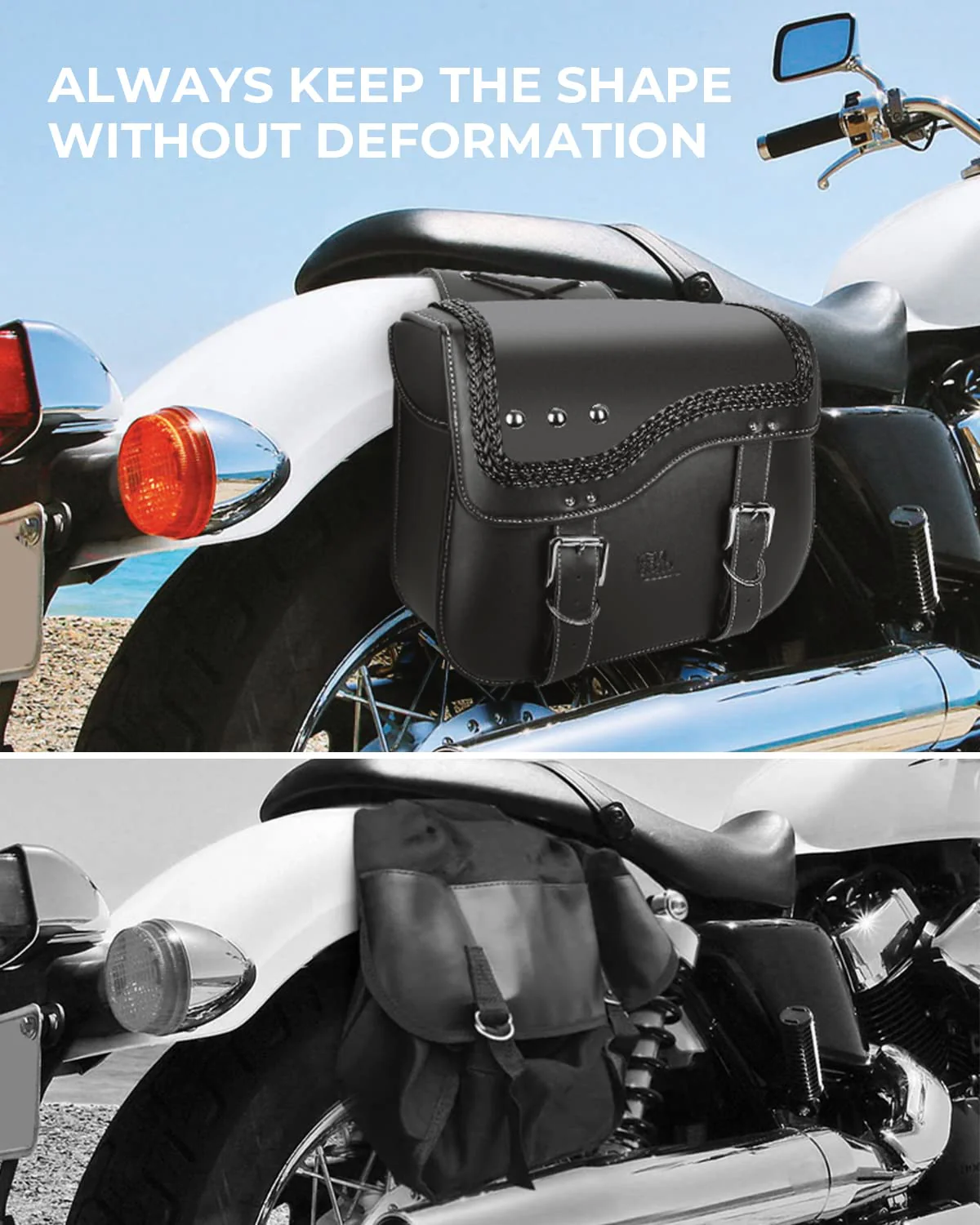 30L Motorcycle Synthetic Leather Saddlebag for Sportster Softail - Image 7