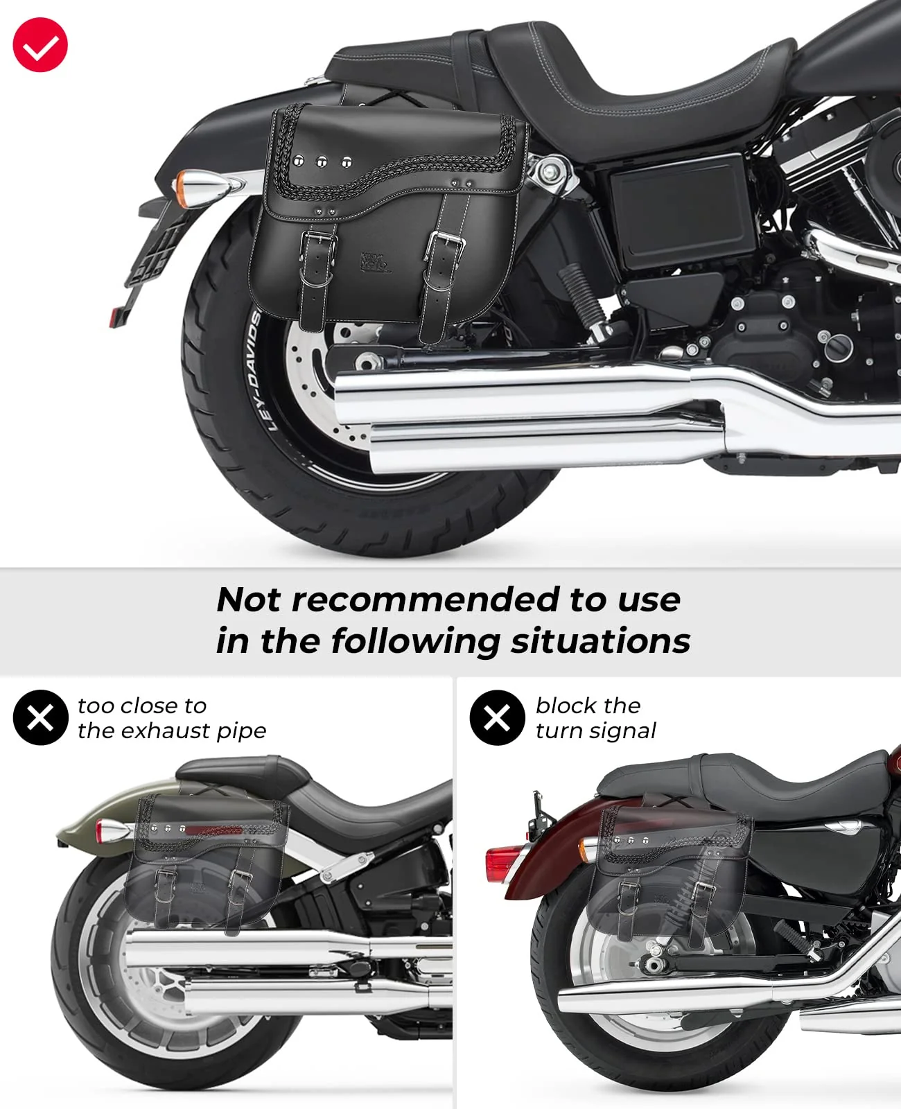 30L Motorcycle Synthetic Leather Saddlebag for Sportster Softail - Image 8