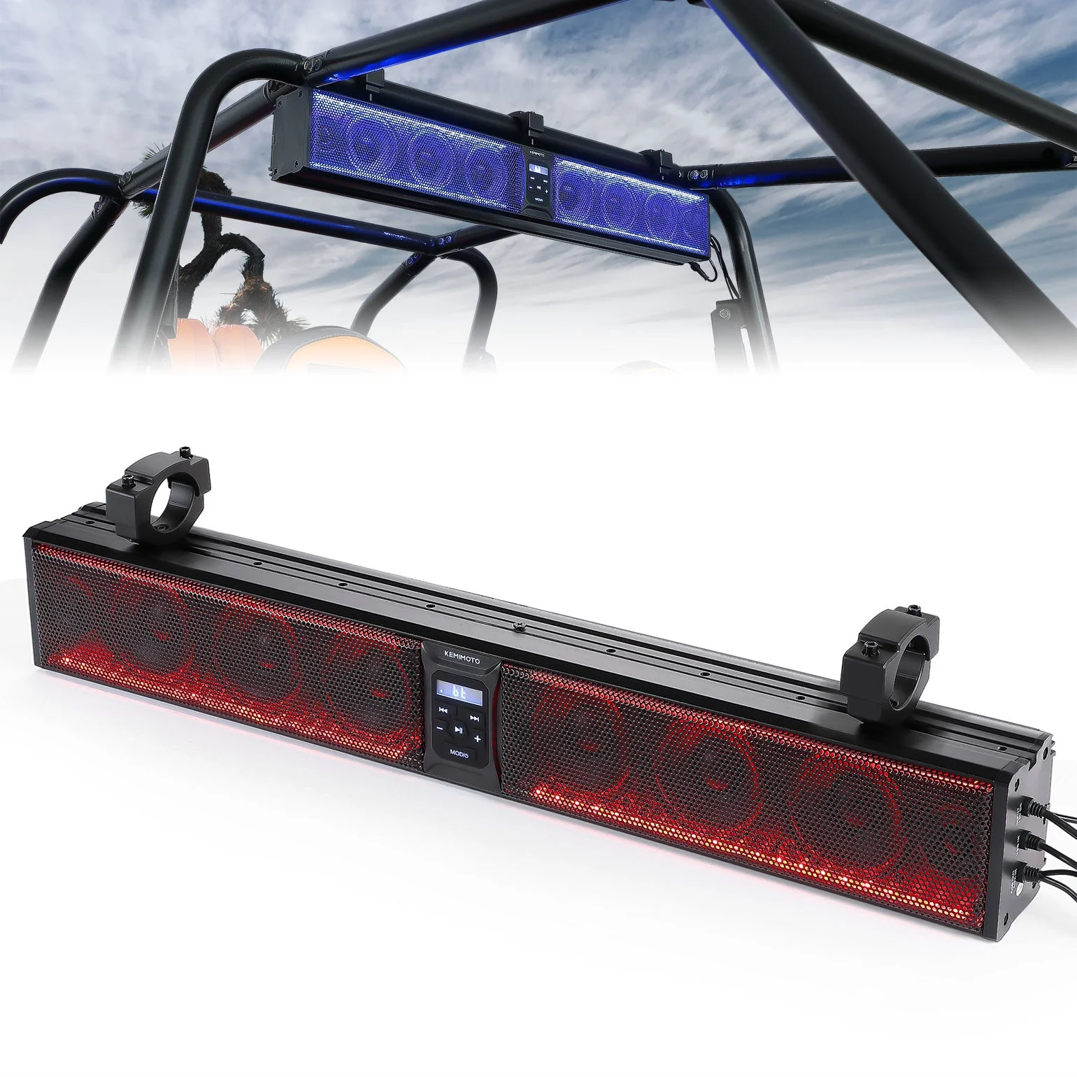 33 Inch 8-Speaker RGB Bluetooth Sound Bar for Boats - Image 10
