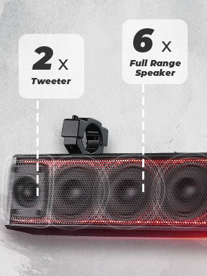 33'' 8-Speaker RGB UTV Bluetooth Sound Bar for Can Am Maverick X3/ RZR w/ 1.75''-2.25'' Roll Bar - Image 5
