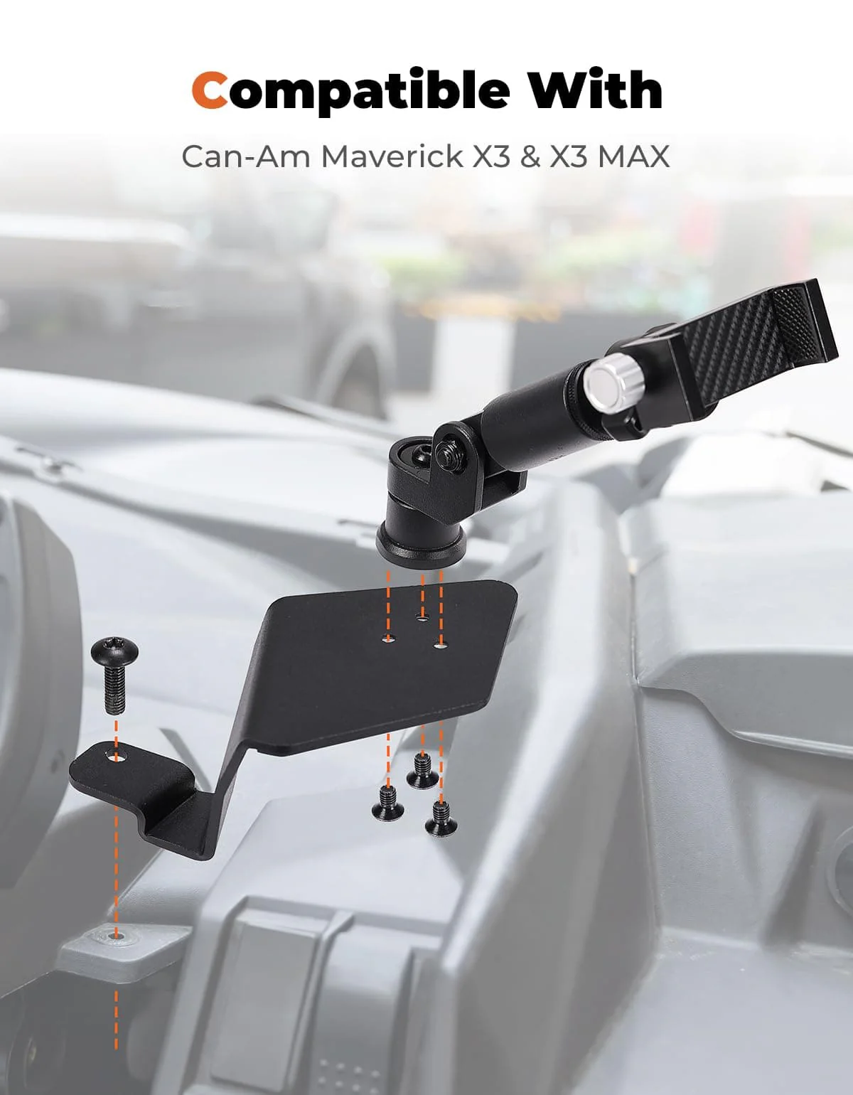360° Adjustable CNC Phone Mount for Can-Am Maverick X3/MAX - Image 6