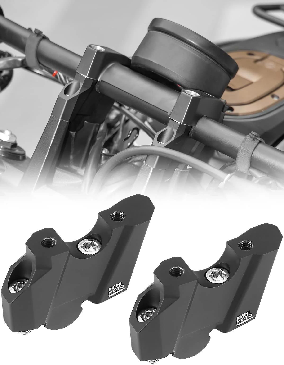 38mm Motorcycle Handlebar Rise Bar Mount Clamp Kit