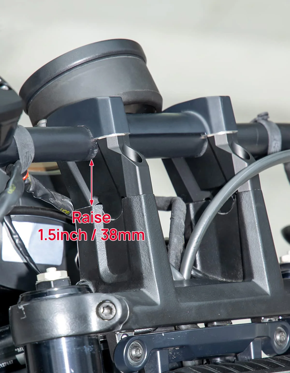 38mm Motorcycle Handlebar Rise Bar Mount Clamp Kit - Image 3