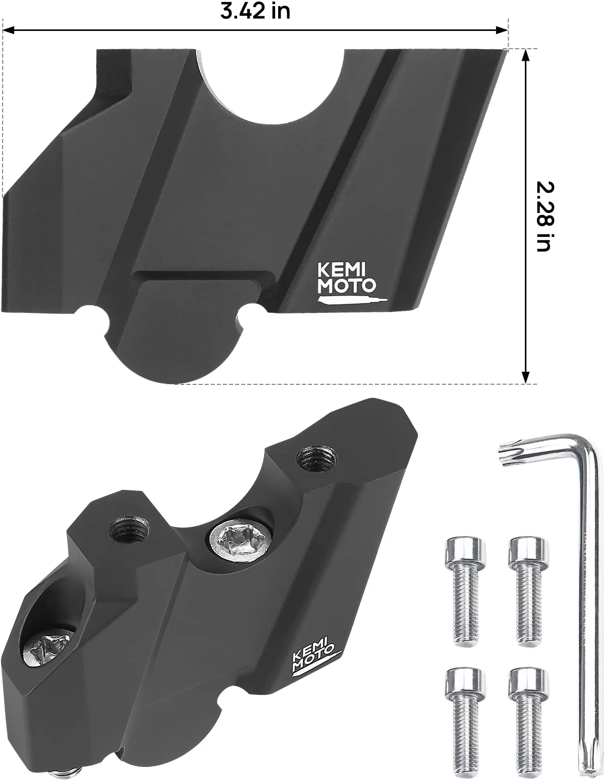 38mm Motorcycle Handlebar Rise Bar Mount Clamp Kit - Image 6