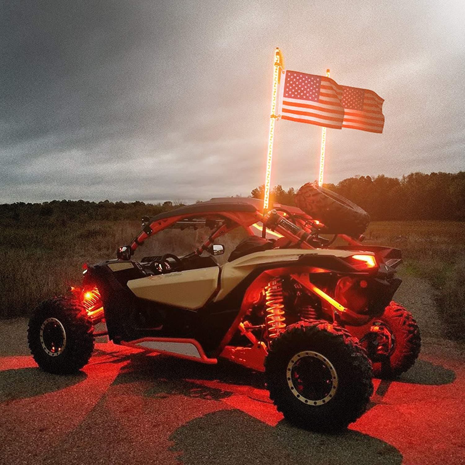 3FT 2PCS Spiral Whip Light Bluetooth Control for Can-Am Maverick X3 - Image 7