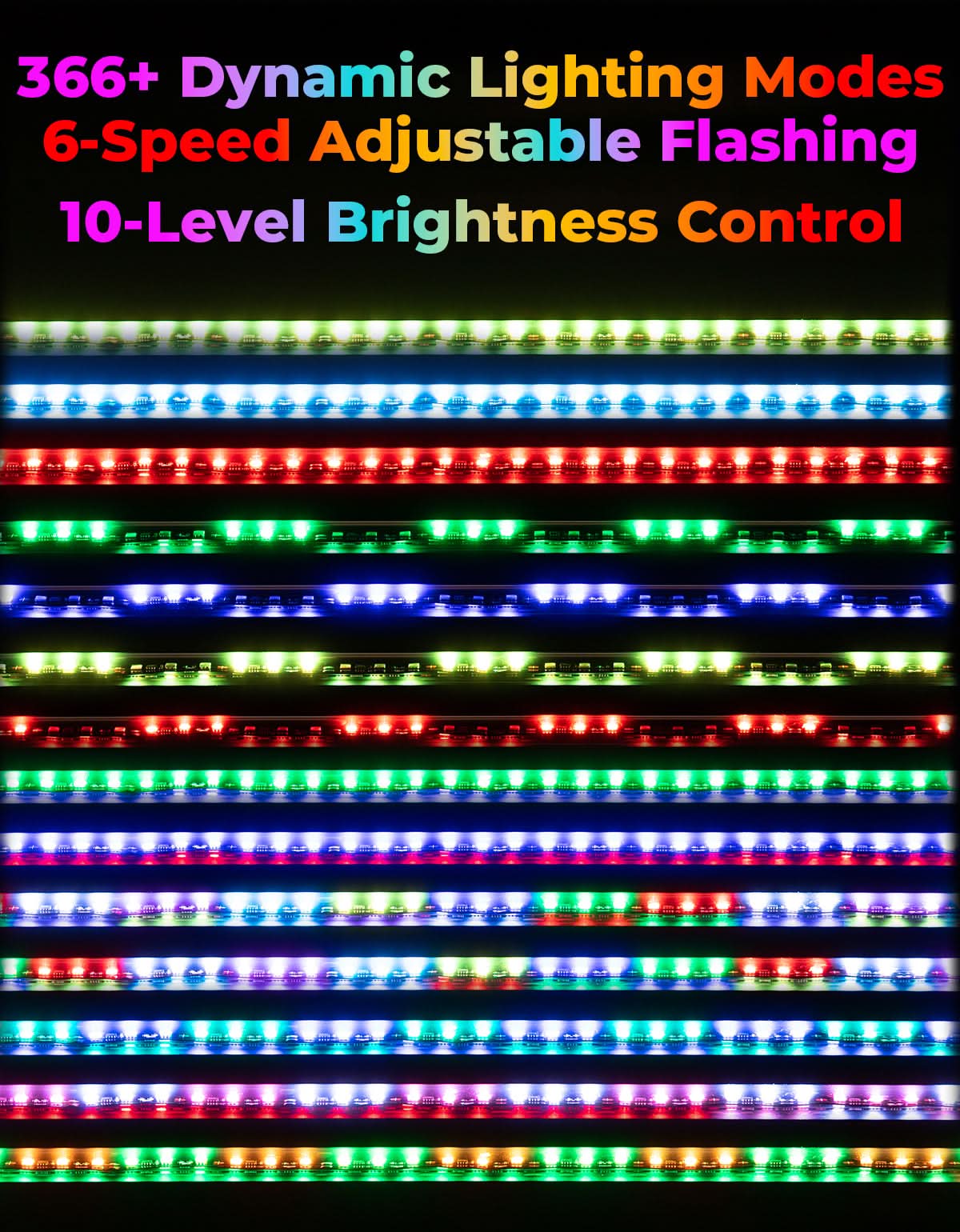 UTV LED Whip Lights 3FT (2PCS) – APP Control, Signal Sync, Spring Base – Fits Maverick X3, Polaris RZR, Talon - Image 8