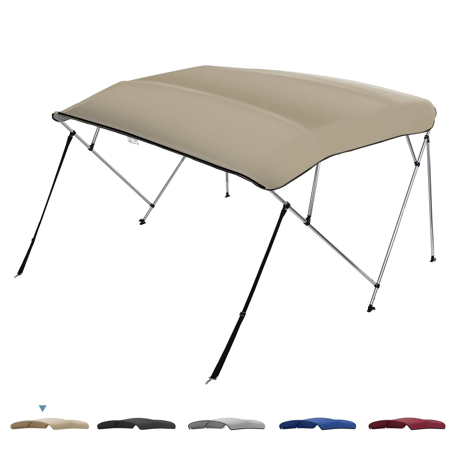 4 Bow Bimini Top Foldable 67''-96'' Width for Boat - Image 7