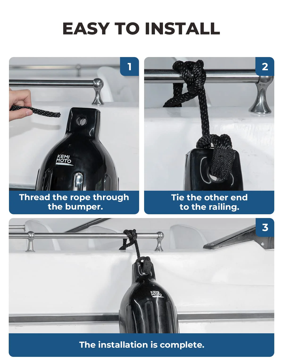 4pcs Inflatable Boat Fenders Bumpers for 15-35ft Boat - Image 3