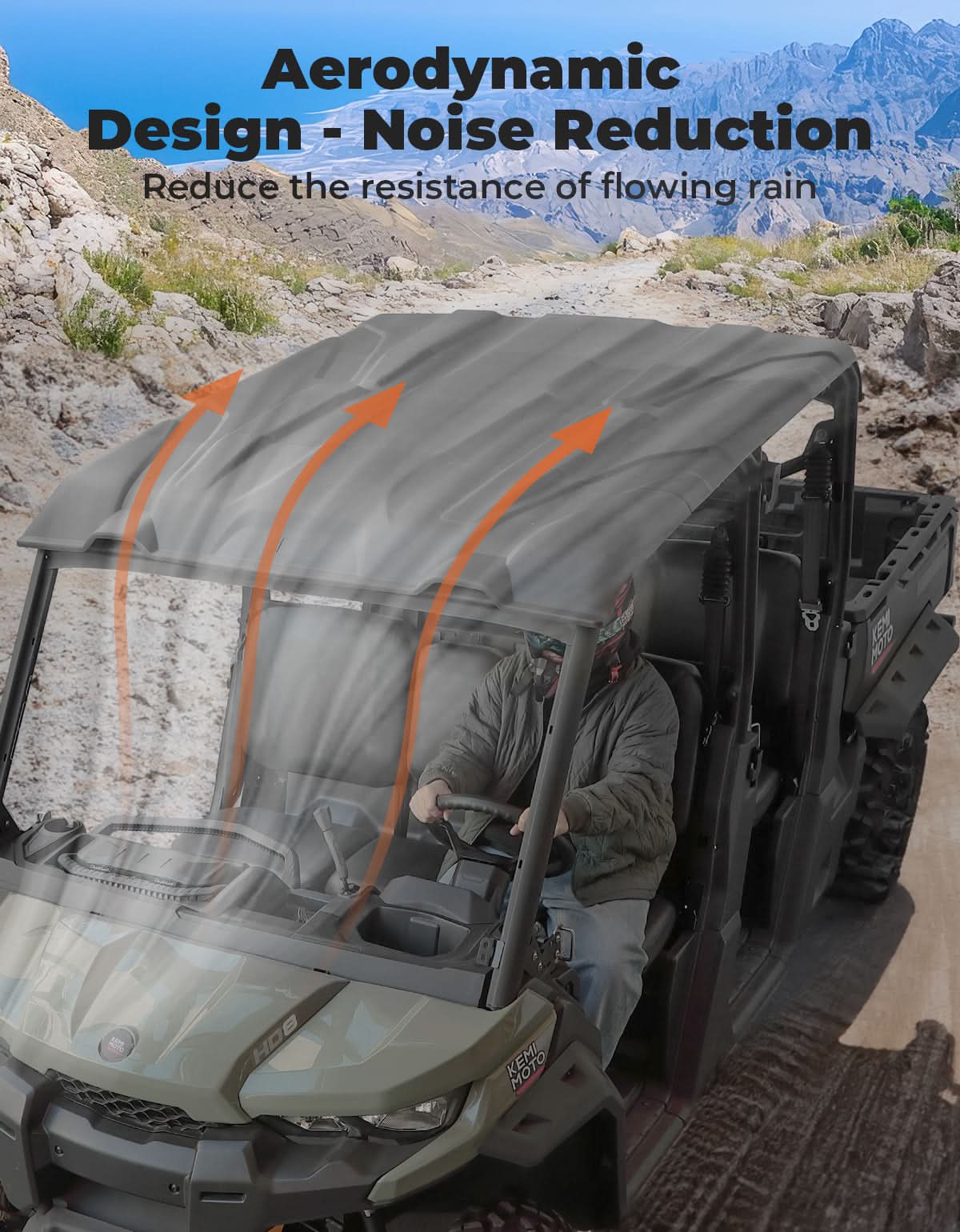 4 Pieces Sport Hard Roof Top for Can-Am Defender Max - Image 6