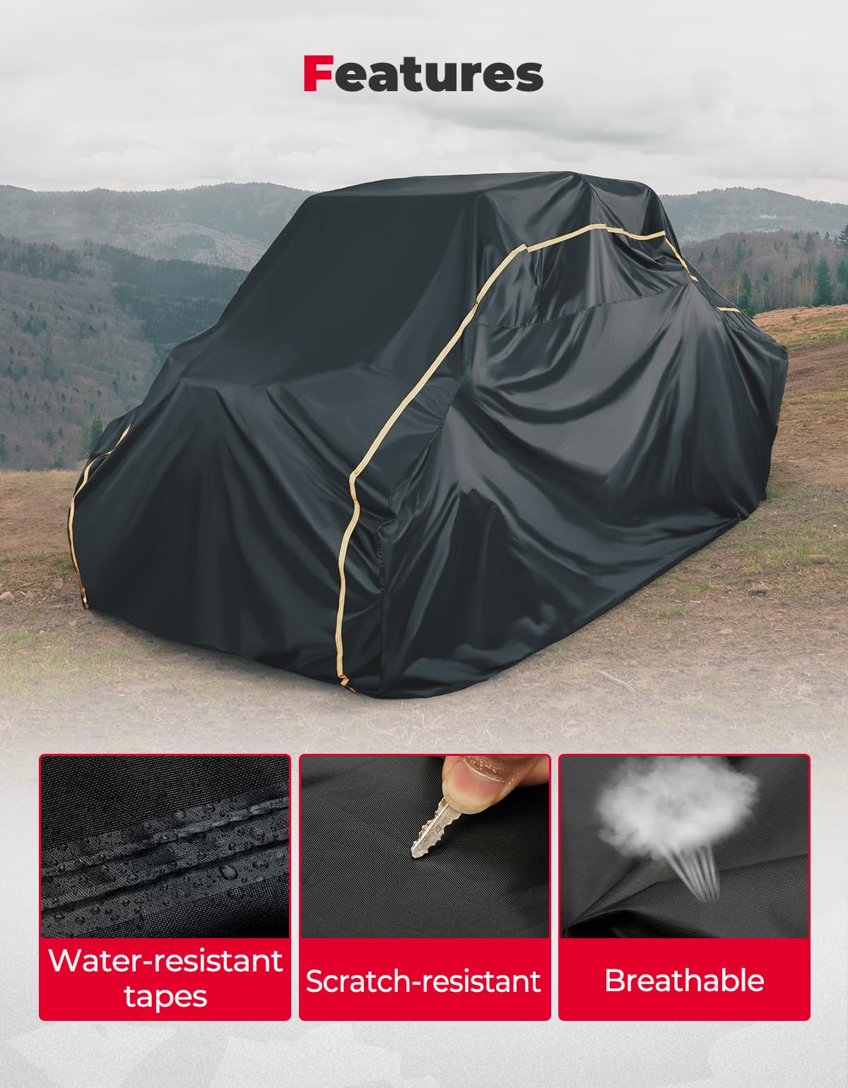 4-Seater UTV Cover for Polaris RZR/Ranger, ZForce 950 Sport 4 (S) - Image 6