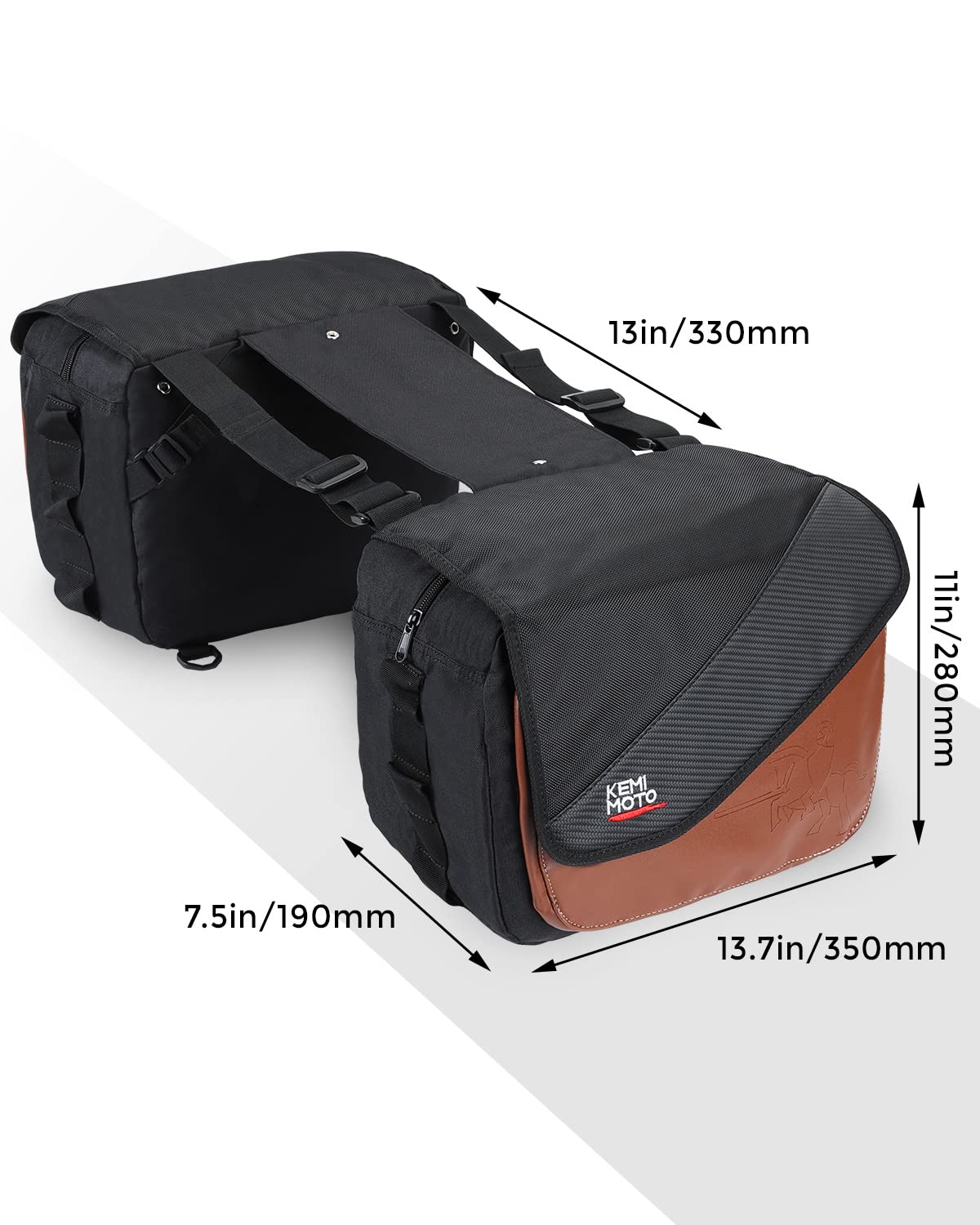 40L Motorcycle Side Saddle Bag with Protective Cover - Image 2