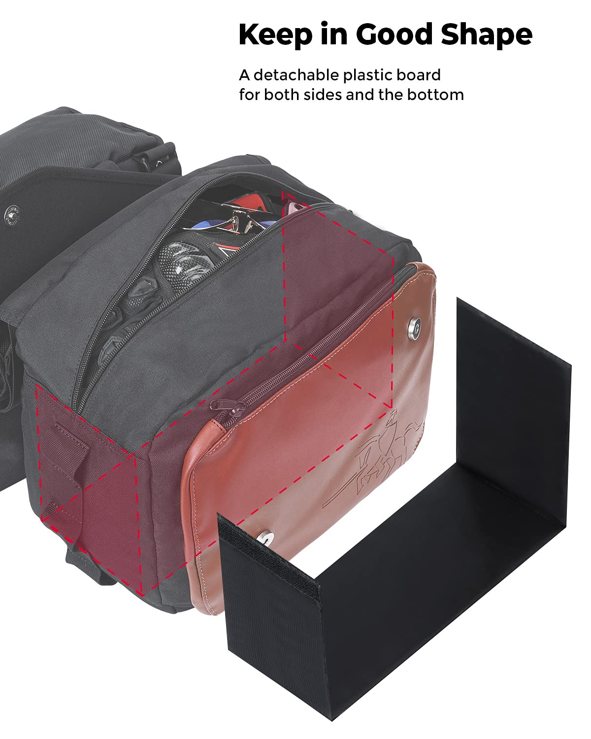40L Motorcycle Side Saddle Bag with Protective Cover - Image 4