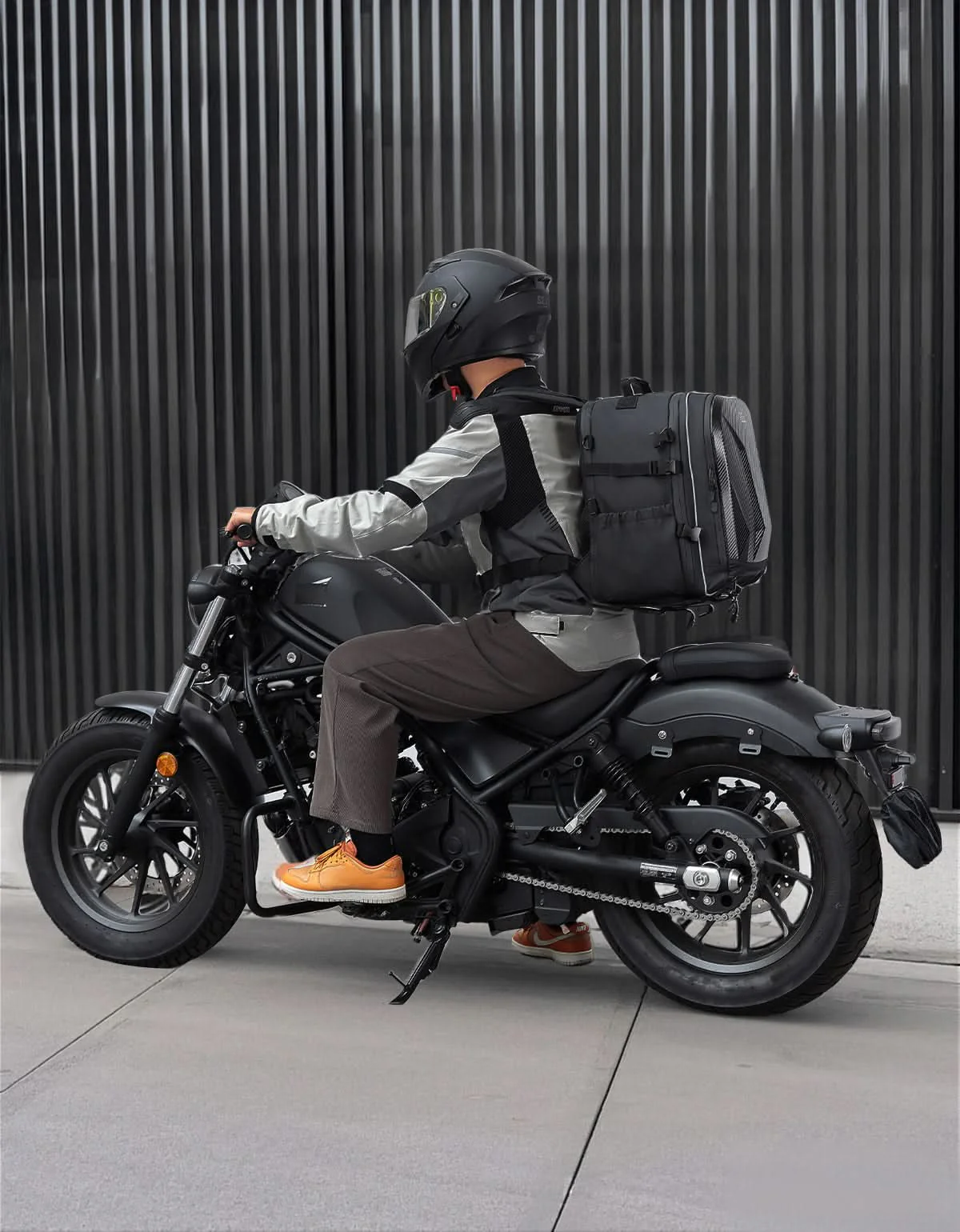 40L Waterproof Motorcycle Helmet Backpack, Hard Shell, USB Port - Image 8