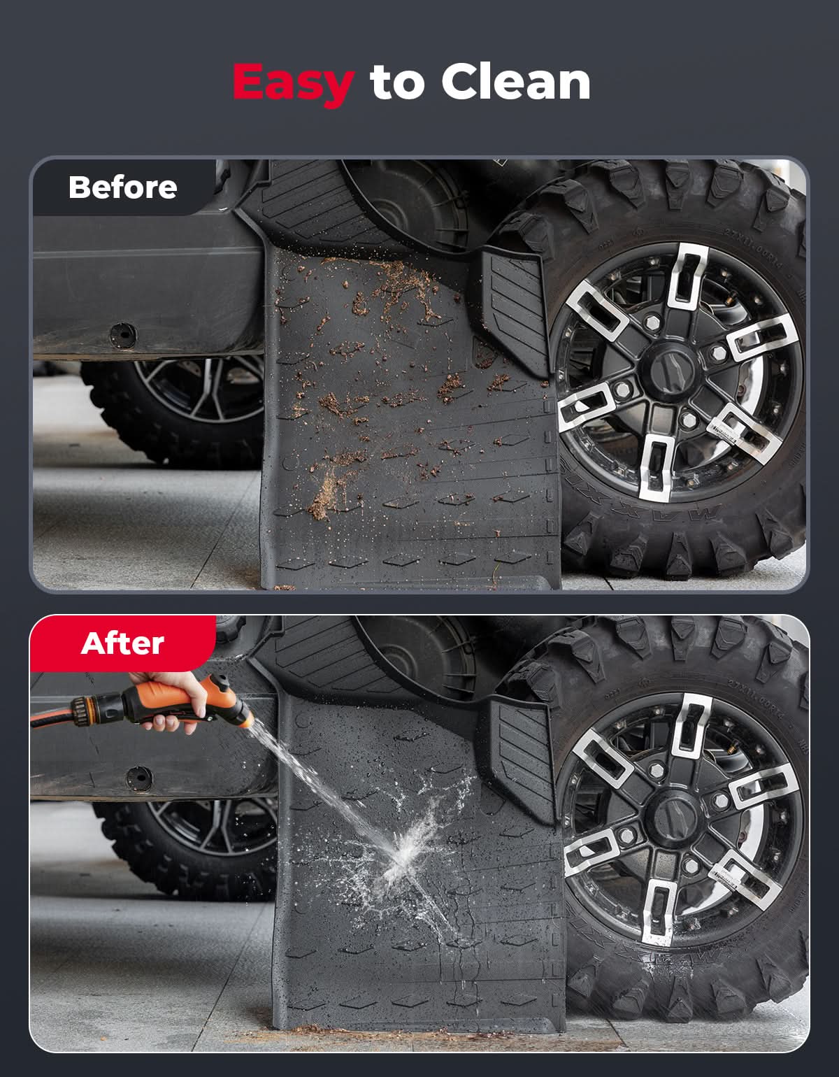 4PCS Floor Mats for Can-Am Defender MAX 2020–2025 All-Weather Rubber - Image 6