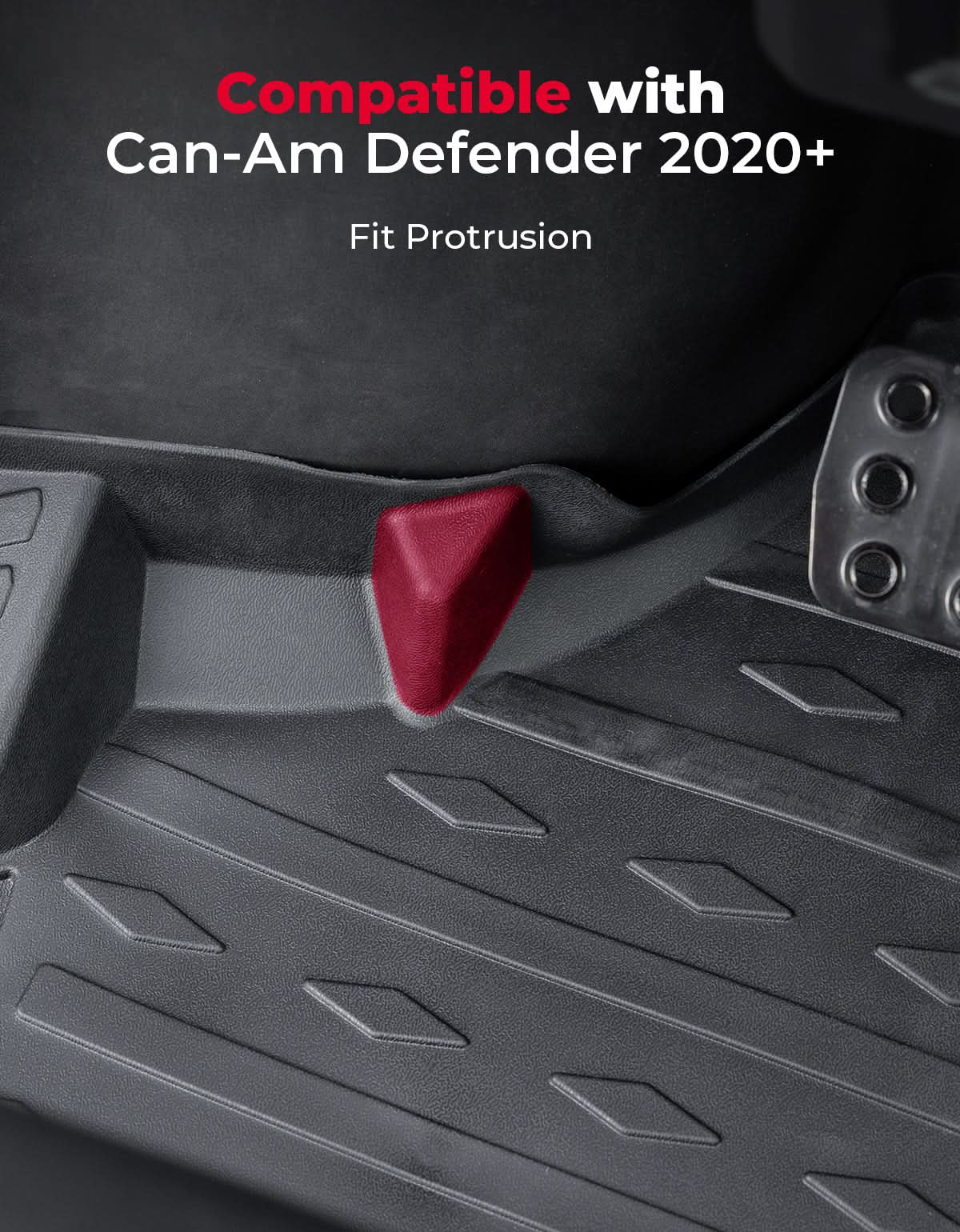 4PCS Floor Mats for Can-Am Defender MAX 2020–2025 All-Weather Rubber - Image 7
