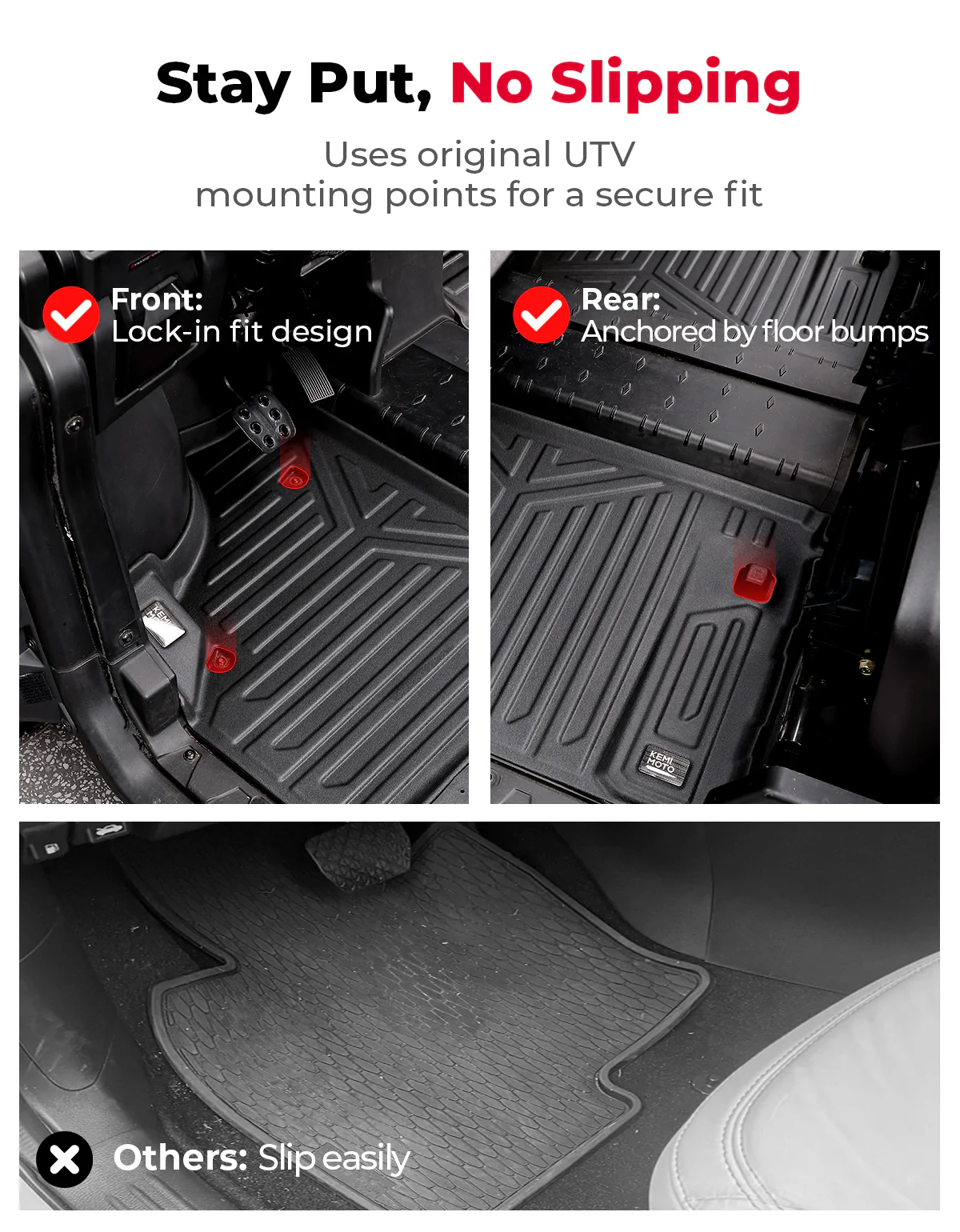 4PCS TPE Floor Mats Anti-Slip for Can-Am Defender Max HD7|8|9|10 - Image 3