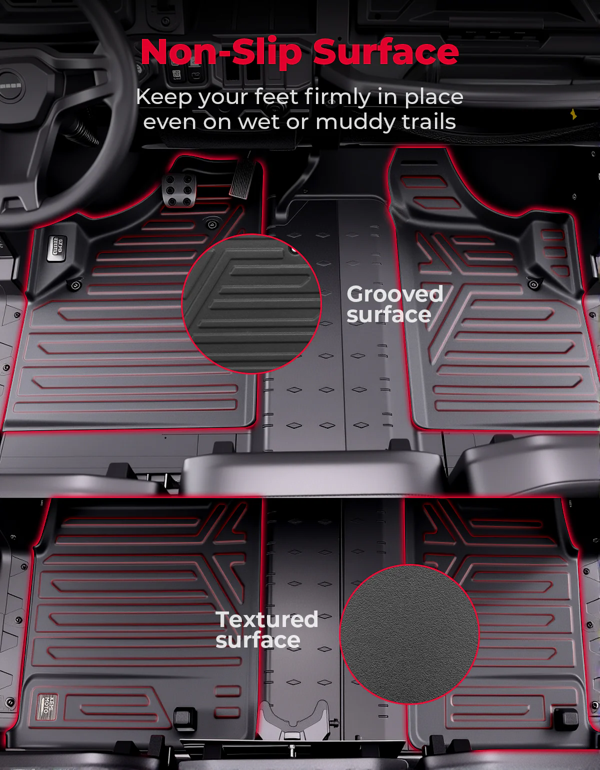 4PCS TPE Floor Mats Anti-Slip for Can-Am Defender Max HD7|8|9|10 - Image 6