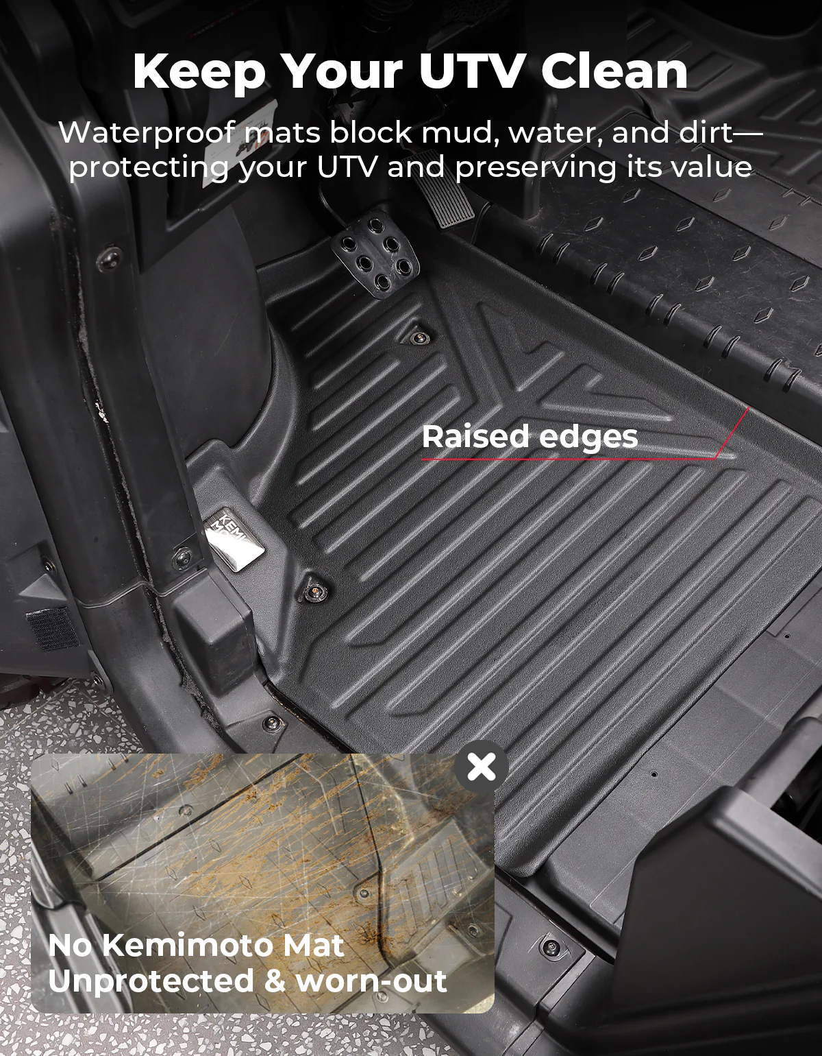 4PCS TPE Floor Mats Anti-Slip for Can-Am Defender Max HD7|8|9|10 - Image 7