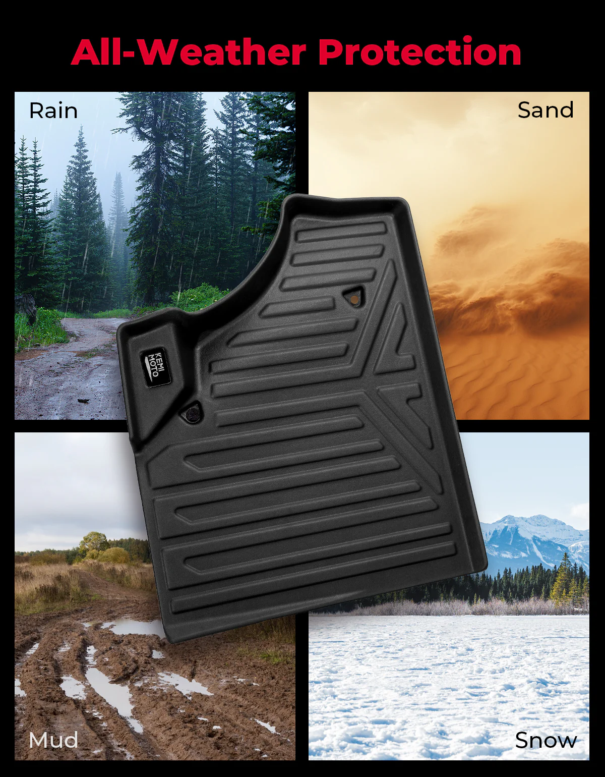 4PCS TPE Floor Mats Anti-Slip for Can-Am Defender Max HD7|8|9|10 - Image 9