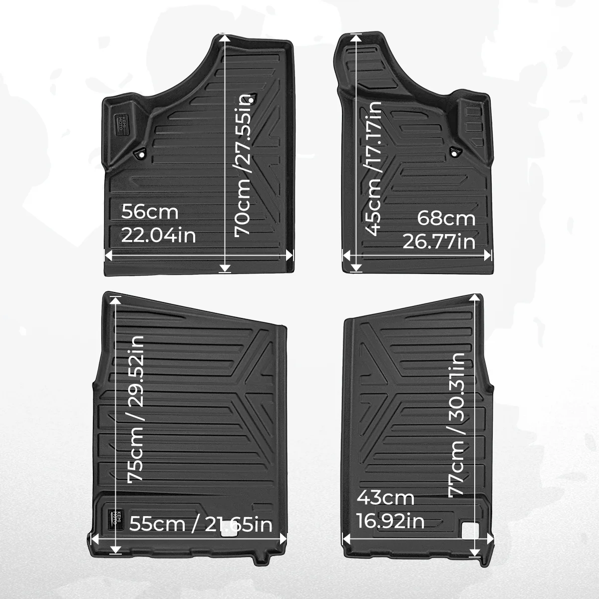 4PCS TPE Floor Mats Anti-Slip for Can-Am Defender Max HD7|8|9|10 - Image 6