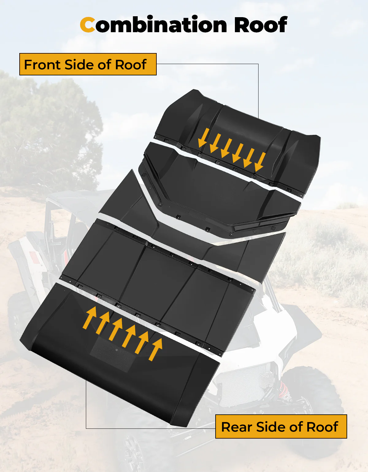 5-in-1 Hard Plastic Roof for Polaris RZR XP4 1000 (4 Doors) 2024-2025 - Image 5