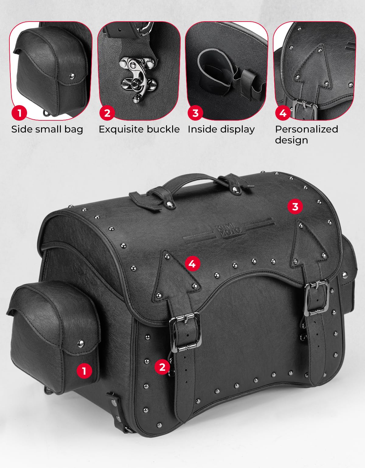 50L Motorcycle Tail Bag for Softail Sportster - Image 2