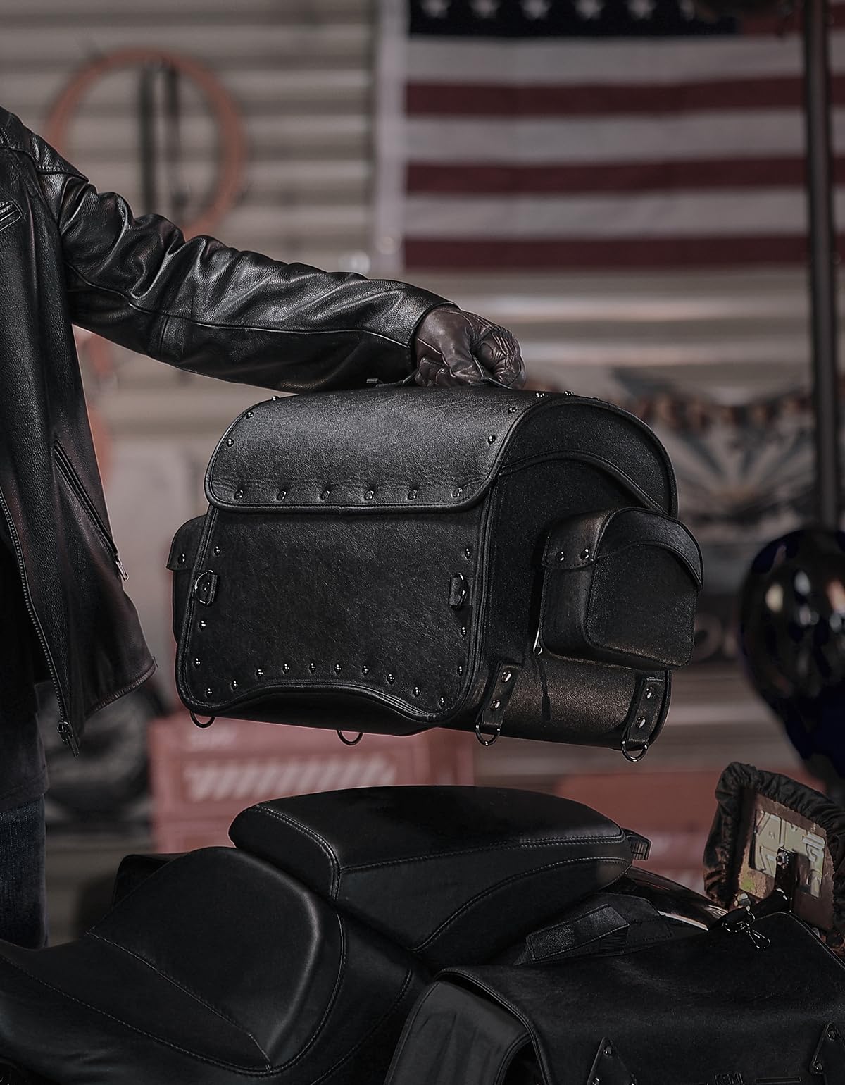 50L Motorcycle Tail Bag for Softail Sportster - Image 6