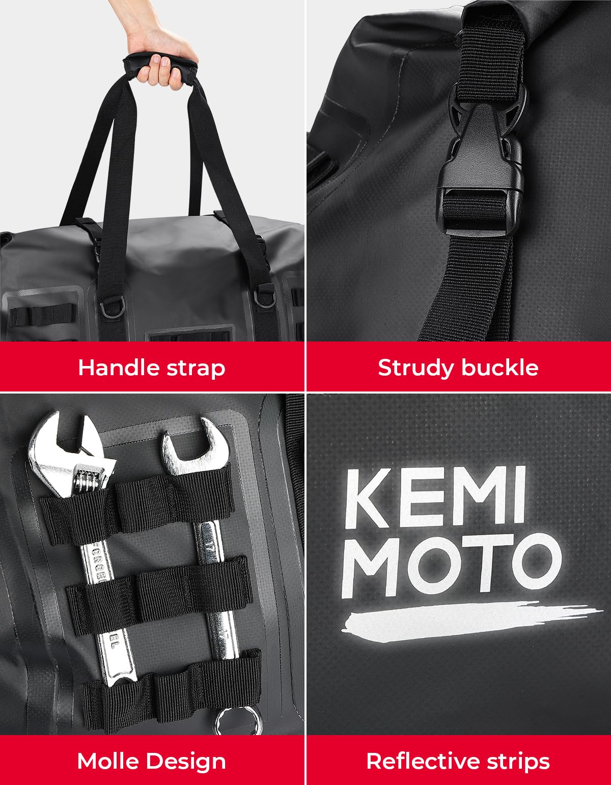 50L Waterproof Motorcycle Tail Bag - Image 5