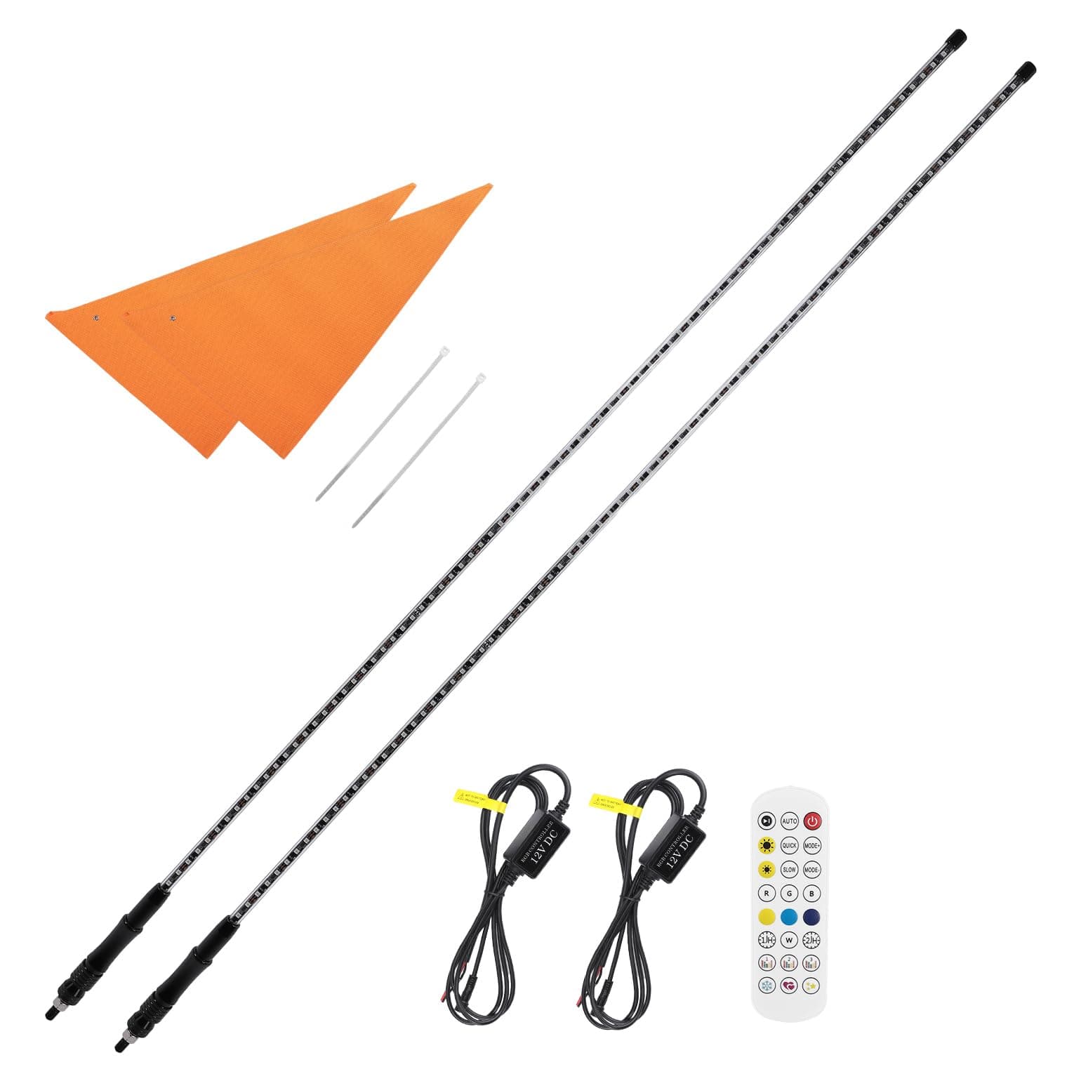 5FT 2PCS Bendable Whip Lights RF Wireless Remote for UTV/ATV/Boat - Image 9