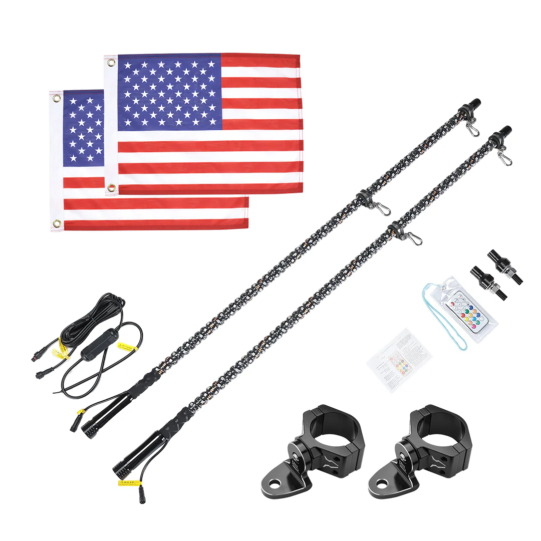 2pcs 5FT UTV Spiral Whip Light with RF Remote Control - Image 7