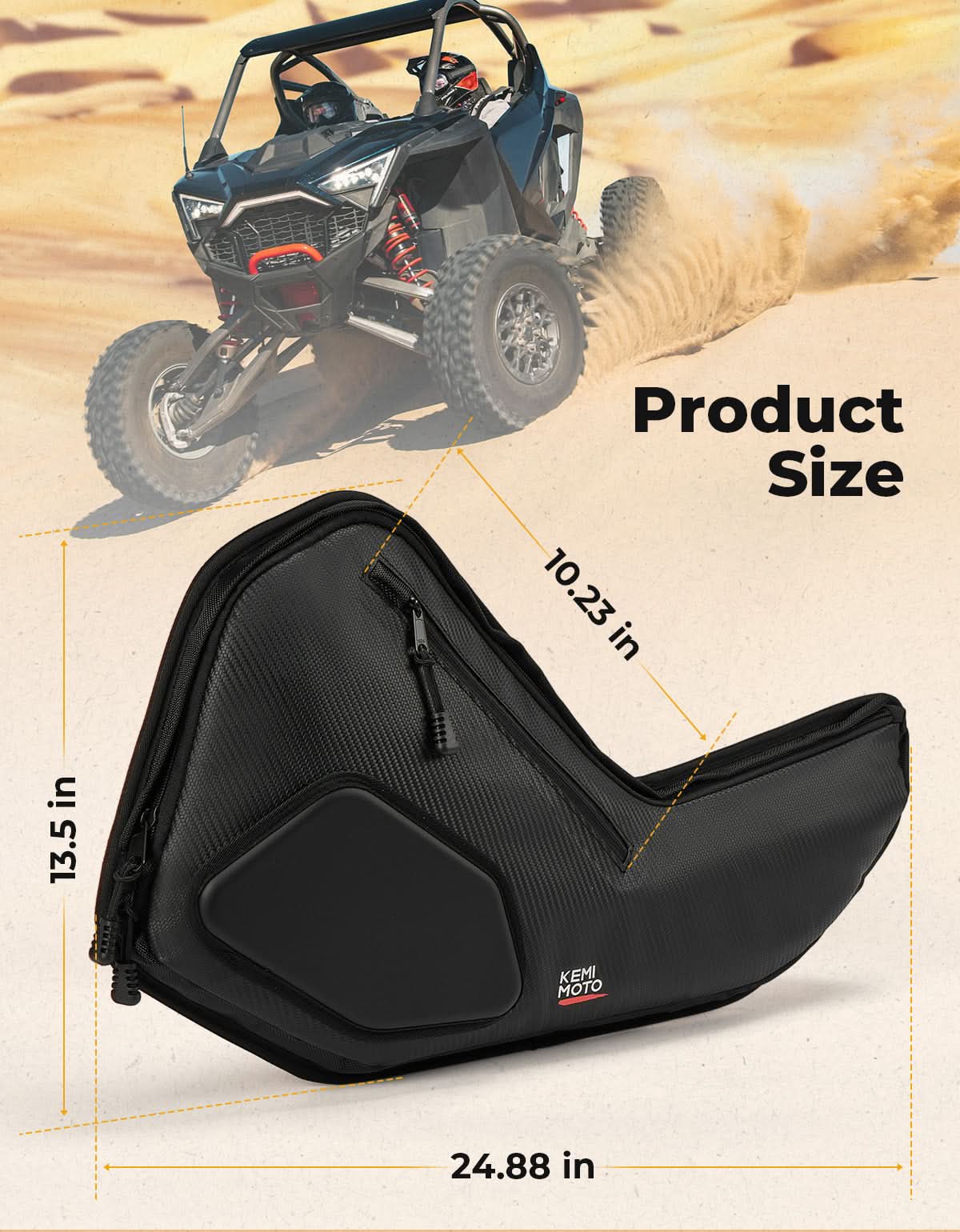 6 Q Front Door Bags with Knee Pads for 2025 Polaris RZR - Image 6