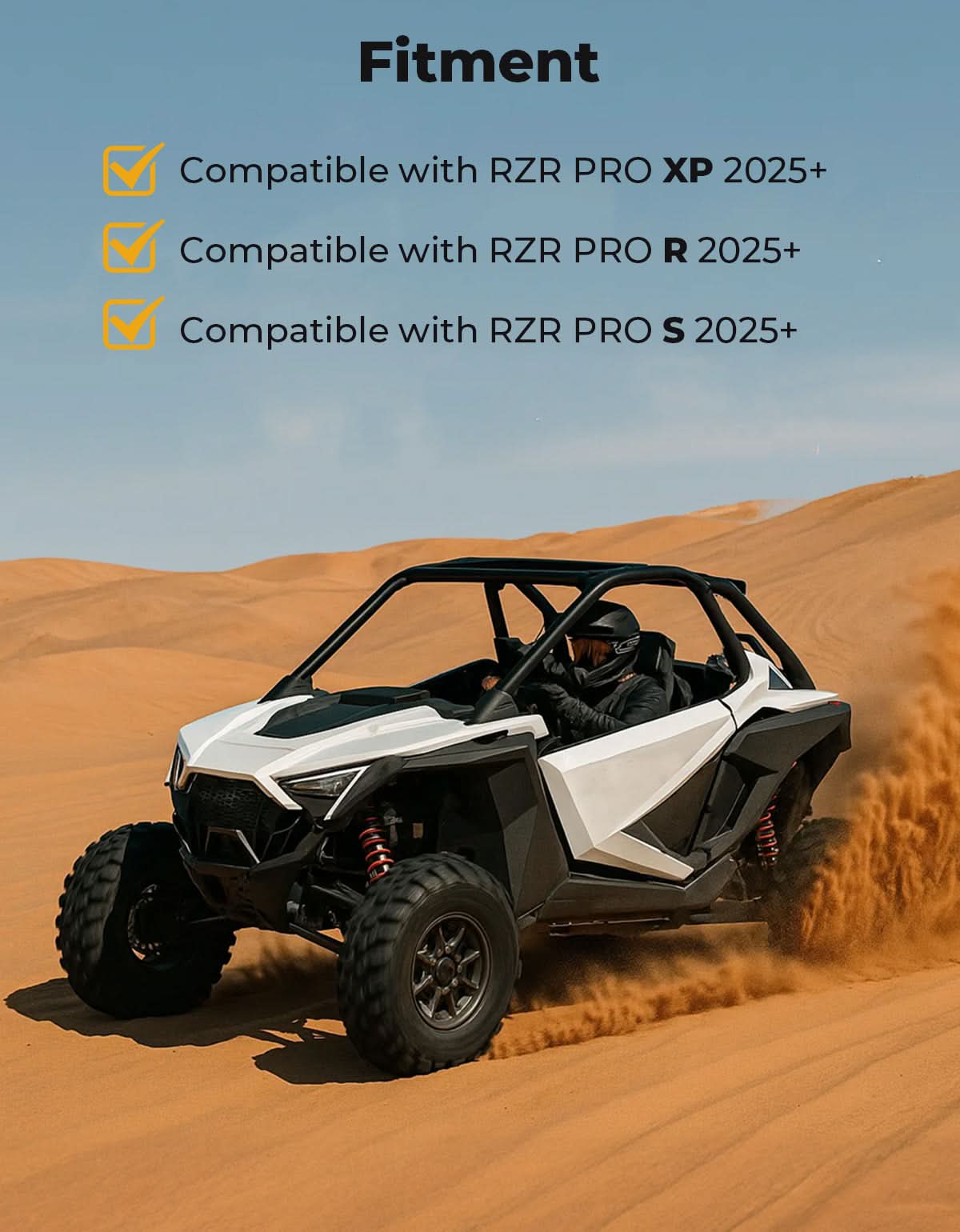 6 Q Front Door Bags with Knee Pads for 2025 Polaris RZR - Image 7