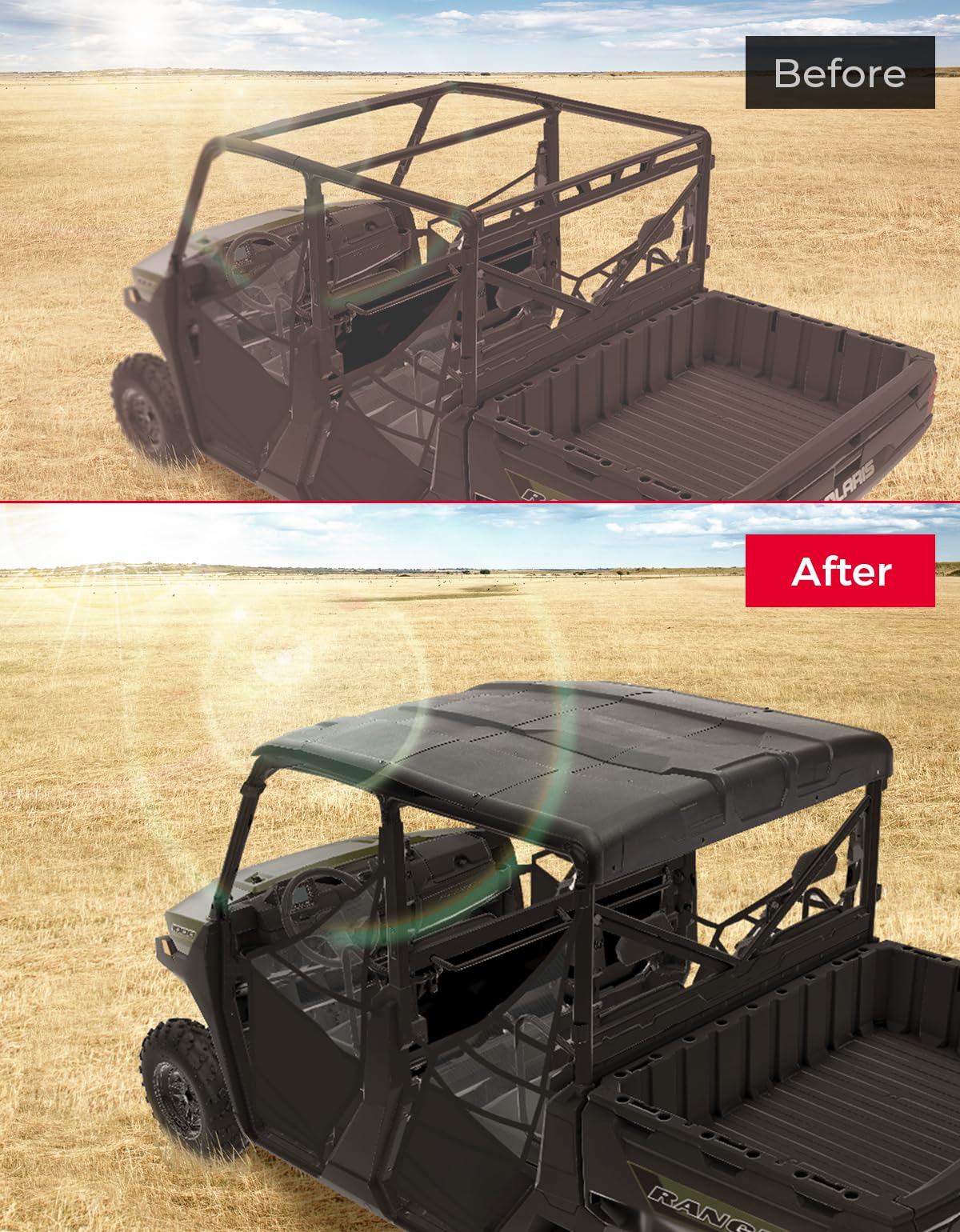 Roof Top Hard for Polaris Ranger XP 1000 CREW 2017-2025 - Image 5