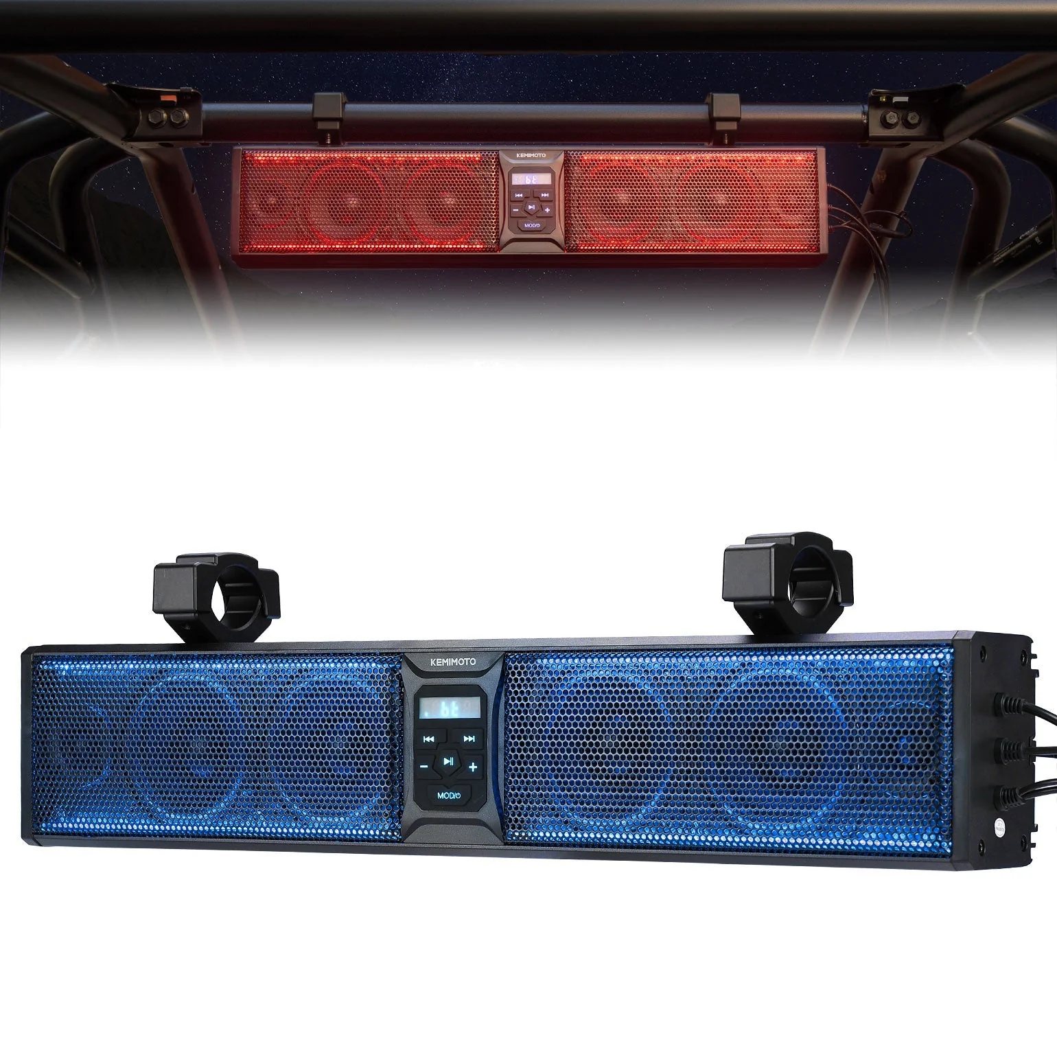 6 Speaker 26 Inch RGB Bluetooth Sound Bar for Polaris RZR/ 570/ 800/ 900/XP/1000/ Pro